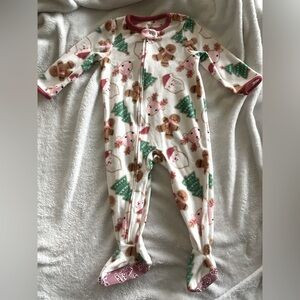 Carter's Holiday Print Footie Pajamas - Red, Green, Brown 18 months